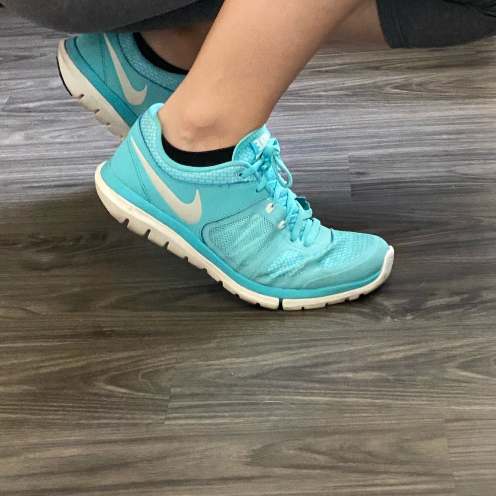 Blue nike shoes